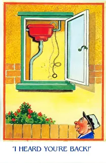 Flush: Comic postcard, I heard you're back!