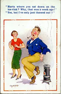 Thawing: Comic postcard, Just thawed out