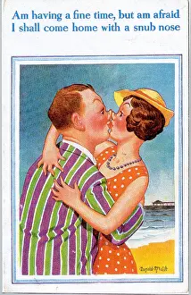 Snub: Comic postcard, Kissing couple at the seaside