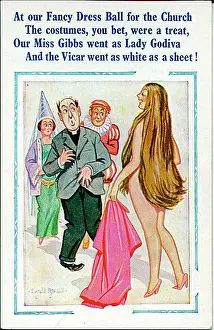 Godiva: Comic postcard, Lady Godiva and vicar