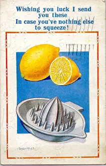 Squeezer: Comic postcard, Lemons and squeezer
