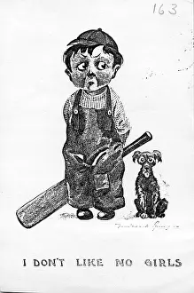 Spurgin: Comic postcard, Little boy and dog