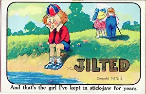 Jilted: Comic postcard, Little boy jilted