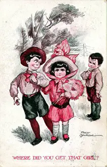 Spurgin: Comic postcard, Two little boys and a girl