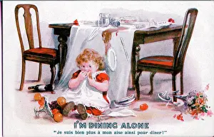 The Donald Mcgill Archive Collection: Comic postcard, Little girl eating