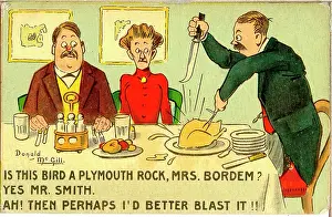 Unattractive: Comic postcard, Lodgers and landlady
