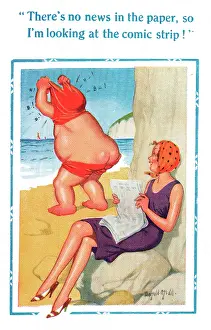 Stripping: Comic postcard, looking at the comic strip