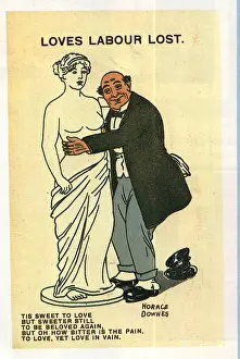 Suggestive: Comic postcard - Loves Labour Lost, by Horace Downes