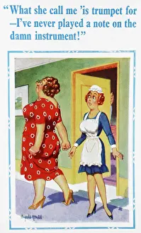 Misheard: Comic postcard, Maid and mistress