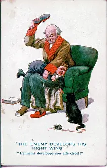 The Donald Mcgill Archive Collection: Comic postcard, Man punishing little boy