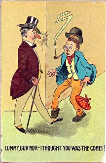 Sarcasm: Comic postcard, Man with red nose