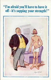 Sapping: Comic postcard, Man visiting the doctor