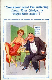 Malted: Comic postcard, Man and woman chatting