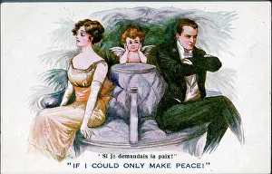 Tiff: Comic postcard, Man, woman and Cupid