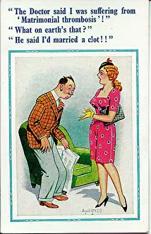 Matrimonial: Comic postcard, Matrimonial thrombosis