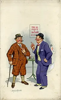 Siphon: Comic postcard, Two men drinking in a pub