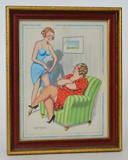Frump: Comic postcard, Mother and daughter discussion