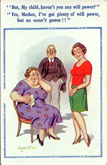Frumpish: Comic postcard, Mother, father and daughter