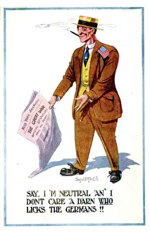 Yanks: Comic postcard, Neutral American, WW1