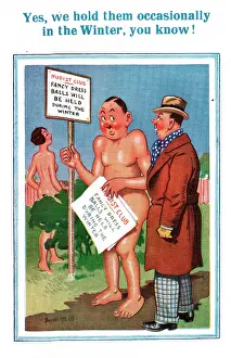 Nudist: Comic postcard, Nudist Club