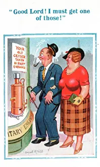 Frump: Comic postcard, old geyser