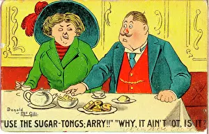 Suger: Comic postcard, Polite table manners