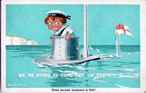 The Donald Mcgill Archive Collection: Comic postcard, Sailor on submarine, WW2