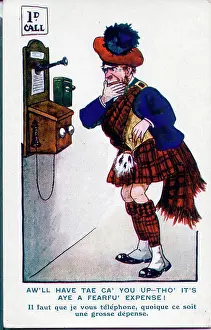 The Donald Mcgill Archive Collection: Comic postcard, Scotsman considers making phone call