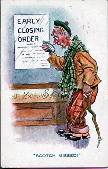 The Donald Mcgill Archive Collection: Comic postcard, Scotsman finds pub closed early
