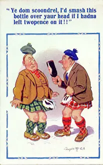 Twopence: Comic postcard, Two Scotsmen in confrontation