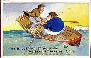 The Donald Mcgill Archive Collection: Comic postcard, Sea sickness in a rowing boat