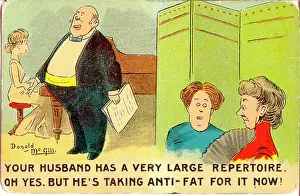 Repertoire: Comic postcard, Singer with large repertoire