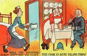 Wordplay: Comic Postcard - Slops removed and served