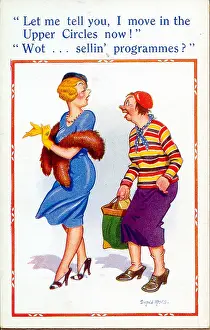 Frump: Comic postcard, Socially superior - two women