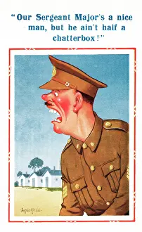 Chatterbox: Comic postcard, Soldier in the British Army, WW2