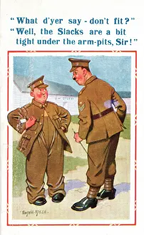 Armpits: Comic postcard, Soldiers in the British Army, WW2