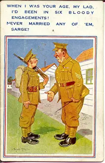 Misunderstanding: Comic postcard, Soldiers in the British Army, WW2