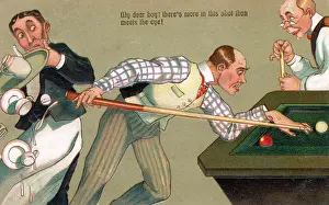Bridging: Comic Postcard - Sport - Billiards - Accident