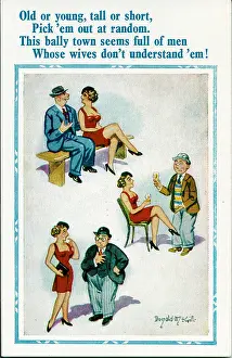 Infidelity: Comic postcard, Unhappy husbands