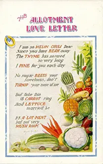 Carat: Comic postcard, Vegetable love, The Allotment Love Letter