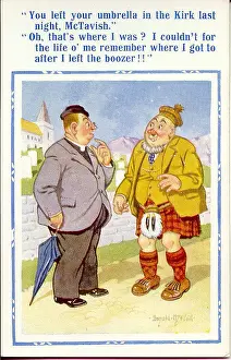 Mctavish: Comic postcard, Vicar and Scotsman