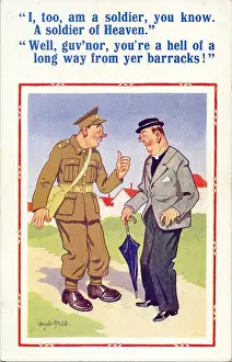 Entendre: Comic postcard, Vicar and soldier, WW2