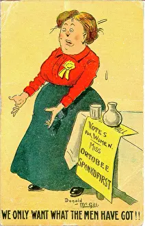 Wspu: Comic postcard, Votes for Women satire