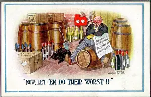 The Donald Mcgill Archive Collection: Comic postcard, wartime alcohol and fuel restrictions, WW1