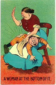 Smack: Comic postcard, A woman at the bottom of it