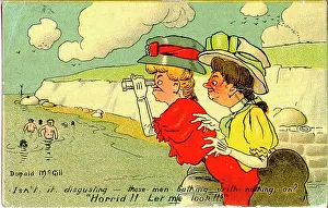 Voyeurs: Comic postcard, Two women at the seaside