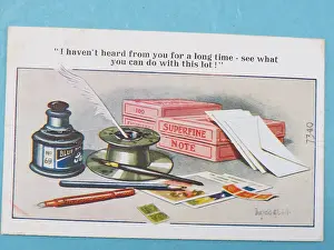 Envelopes: Comic postcard, Writing materials