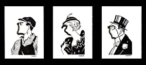 David Pearson: Three comic profiles with movable chain