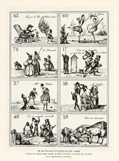 Lotto: Comical illustrations corresponding to Lotto numbers, 1837