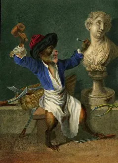 Monkeys: Comical monkey sculptor